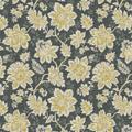 Waverly Inspirations 45\" 100% Cotton Duck Petal Print Black Sunshine Color Sewing Fabric by the Yard