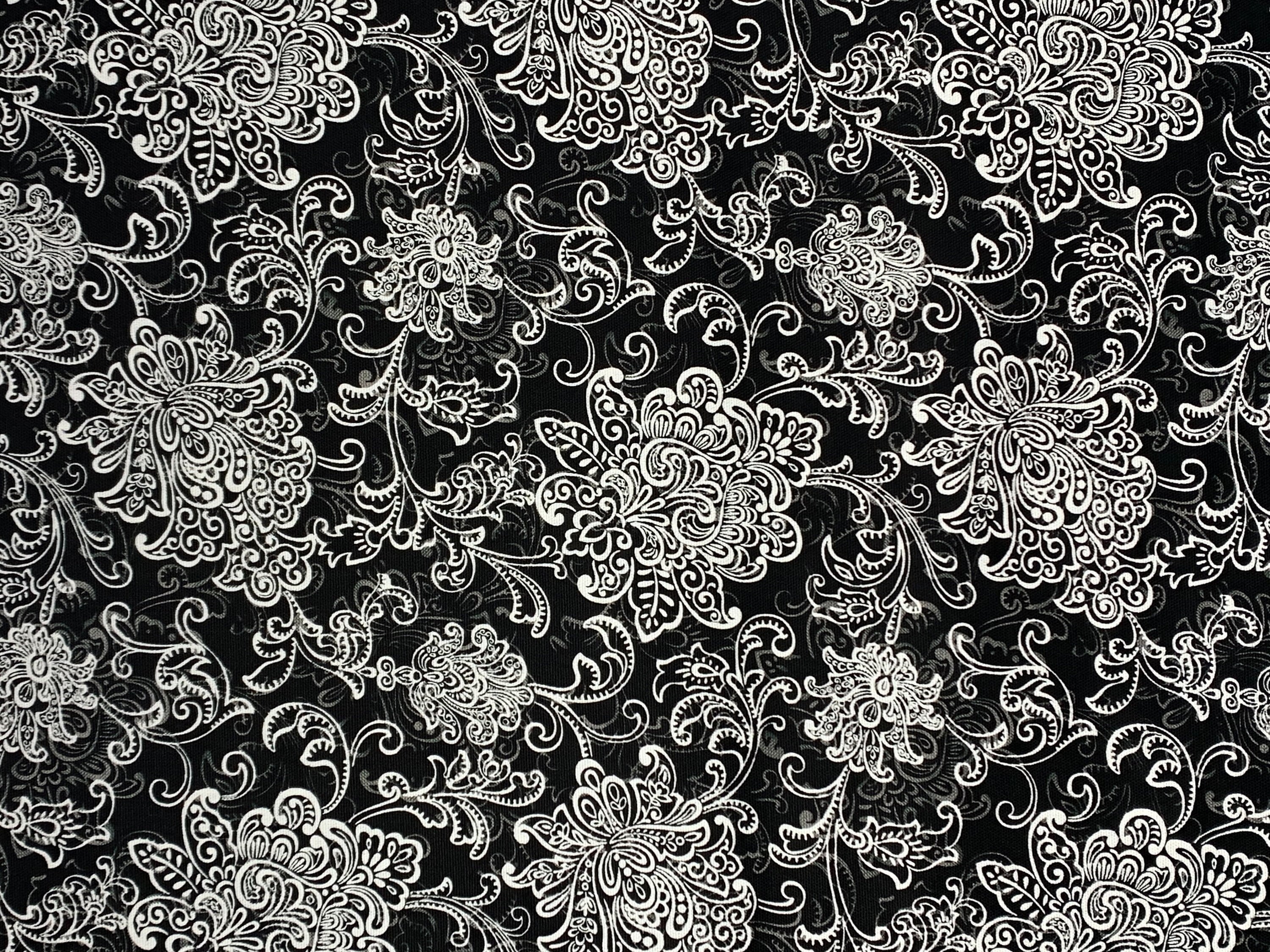 Waverly Inspirations 45\" 100% Cotton Duck Petal Print Black Sunshine Color Sewing Fabric by the Yard
