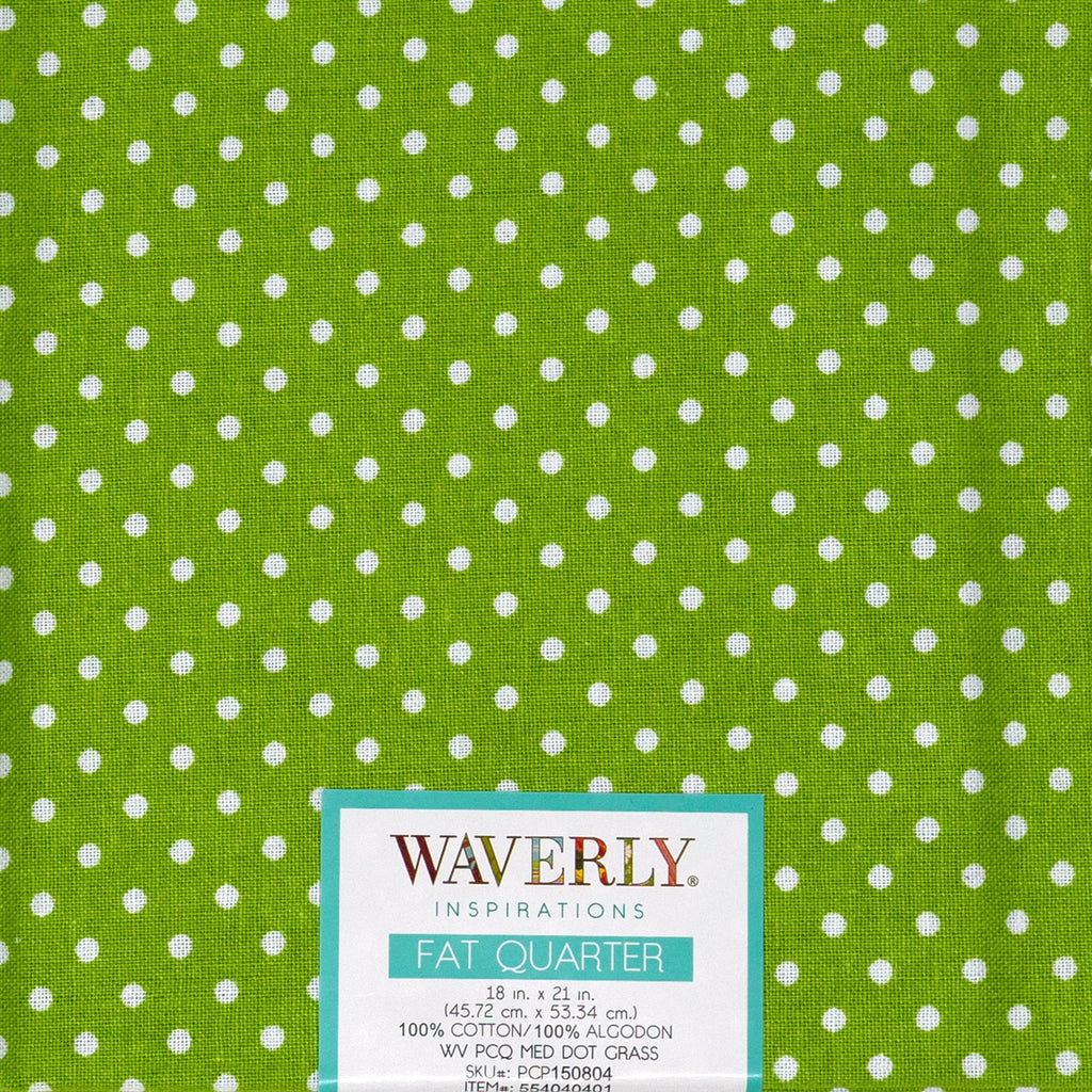Waverly Inspirations Cotton Fat Quarter Fabric, Medium Dot Grass, 18 in x 21 in, 1 Each