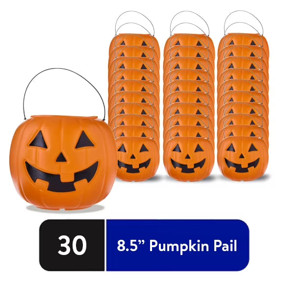 Way To Celebrate 30-Count 8 in Orange Plastic Jack-o'-Lantern Pumpkin Buckets