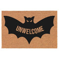 Welcome Doormat Coco Coir Door Mat Gift Unwelcome Bat Halloween (24" x 16")