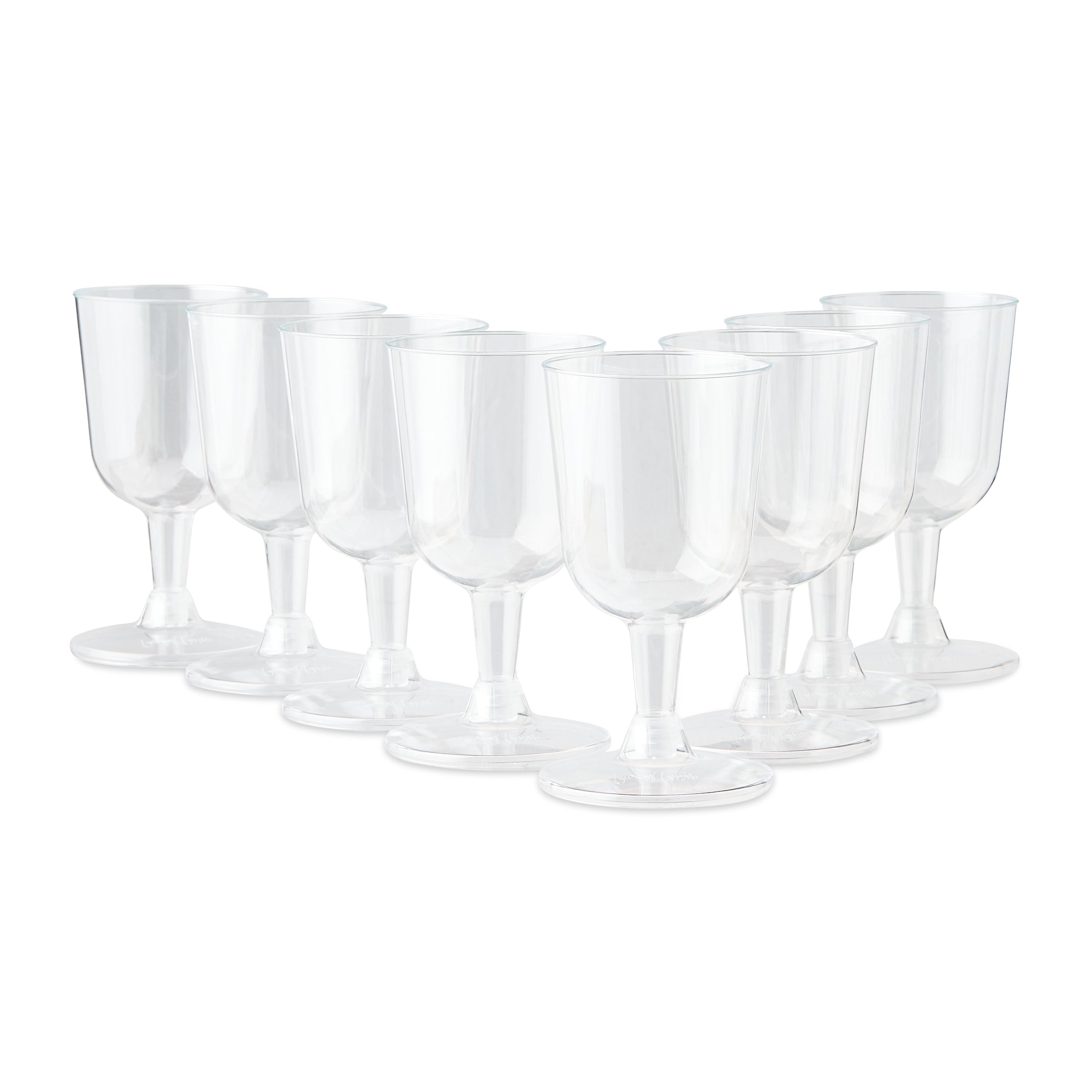 Way To Celebrate Clear Plastic Wine Glasses, 8 Count, 6.3 fl oz, 4.84 in x 2.64 in