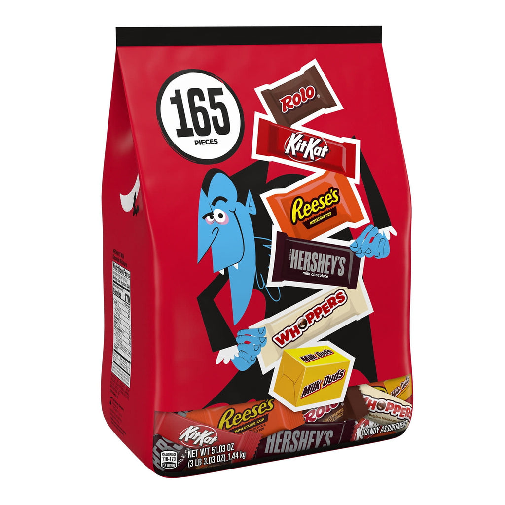 Hershey Assorted, Halloween Candy Bulk Variety Bag, 51.03 oz (165 Pieces)