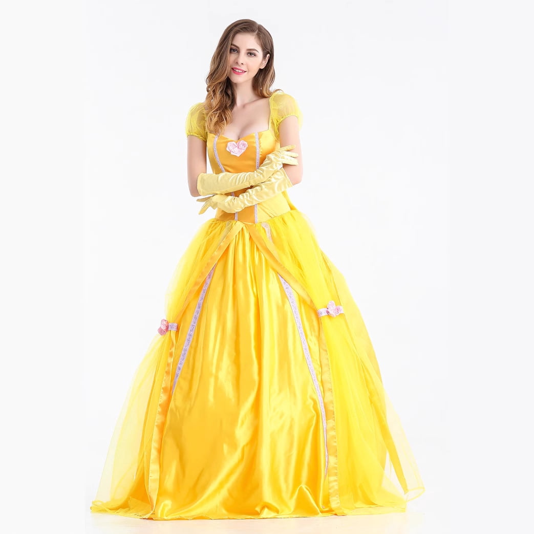 Women's Classic Belle Princess Halloween Costume with Sleeve