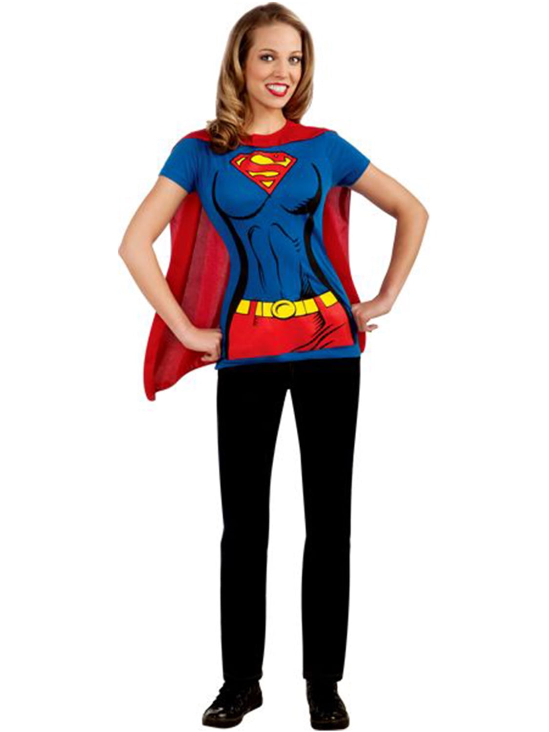 DC Comics Classic Supergirl T-Shirt Costume for Adults by Rubies, Women's XL
