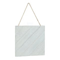 Wood Plank Plaque Diagonal Design White Wash 10" x 10" (1 Piece)