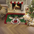 Mats Savings YZEGDCH Christmas Reindeer Rugs- Green Rugs for Living Room Christmas Doormat Indoor Outdoor Entrance Floor Rug Non Slip Winter Christmas Decor Rubber Welcome Mats