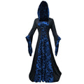 ZGRBOU Womens Vampire Witch Dress Halloween Cosplay Costumes Masquerade Hooded Gown Dress Medieval Gothic Dress Plus Size
