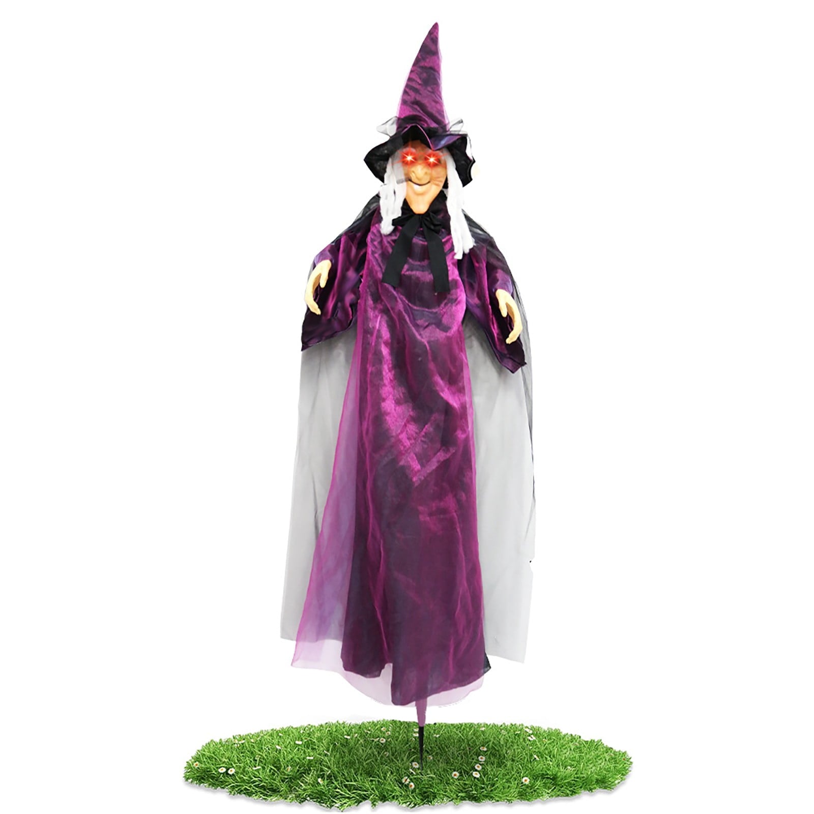 ZTTD Life Size Hanging Witch Halloween Decor (71 Inches) | Sound & Touch Activated Talking Halloween Decorations | Witch Props Excellent Choice for Haunted House | Indoor & Outdoor Animated Prop