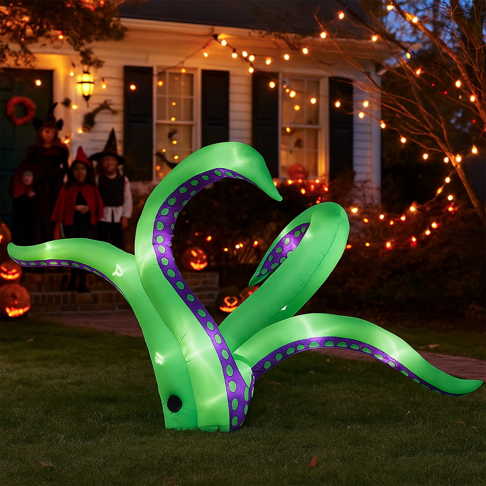 Zimtown 7 FT Halloween Inflatables Cape Octopus 2 Pack Giant Octopus Tentacles Halloween Decoration Outdoor