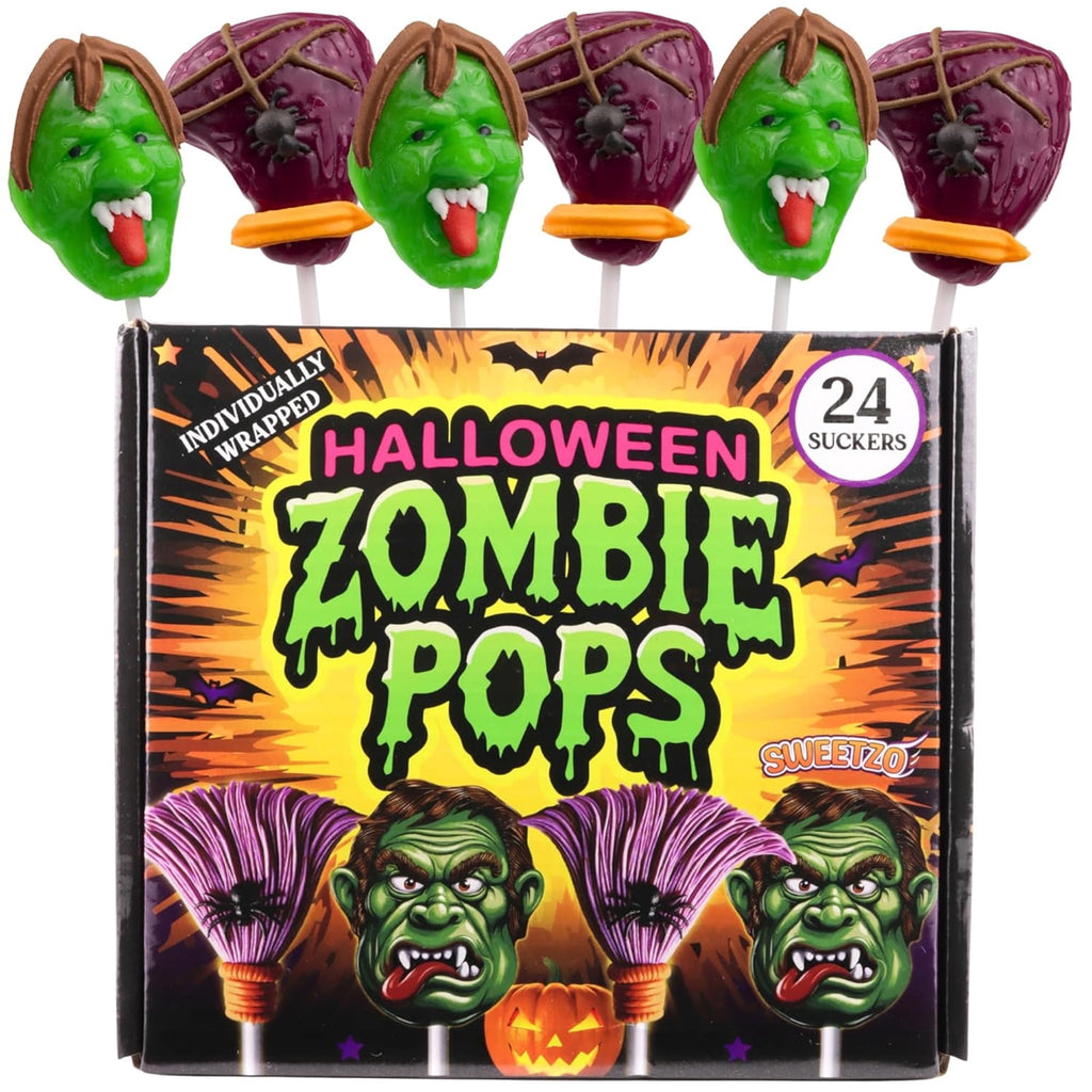 Zombie Lollipops, Halloween Trick or Treat Candy, 24 Count, 10.16 Ounce Box