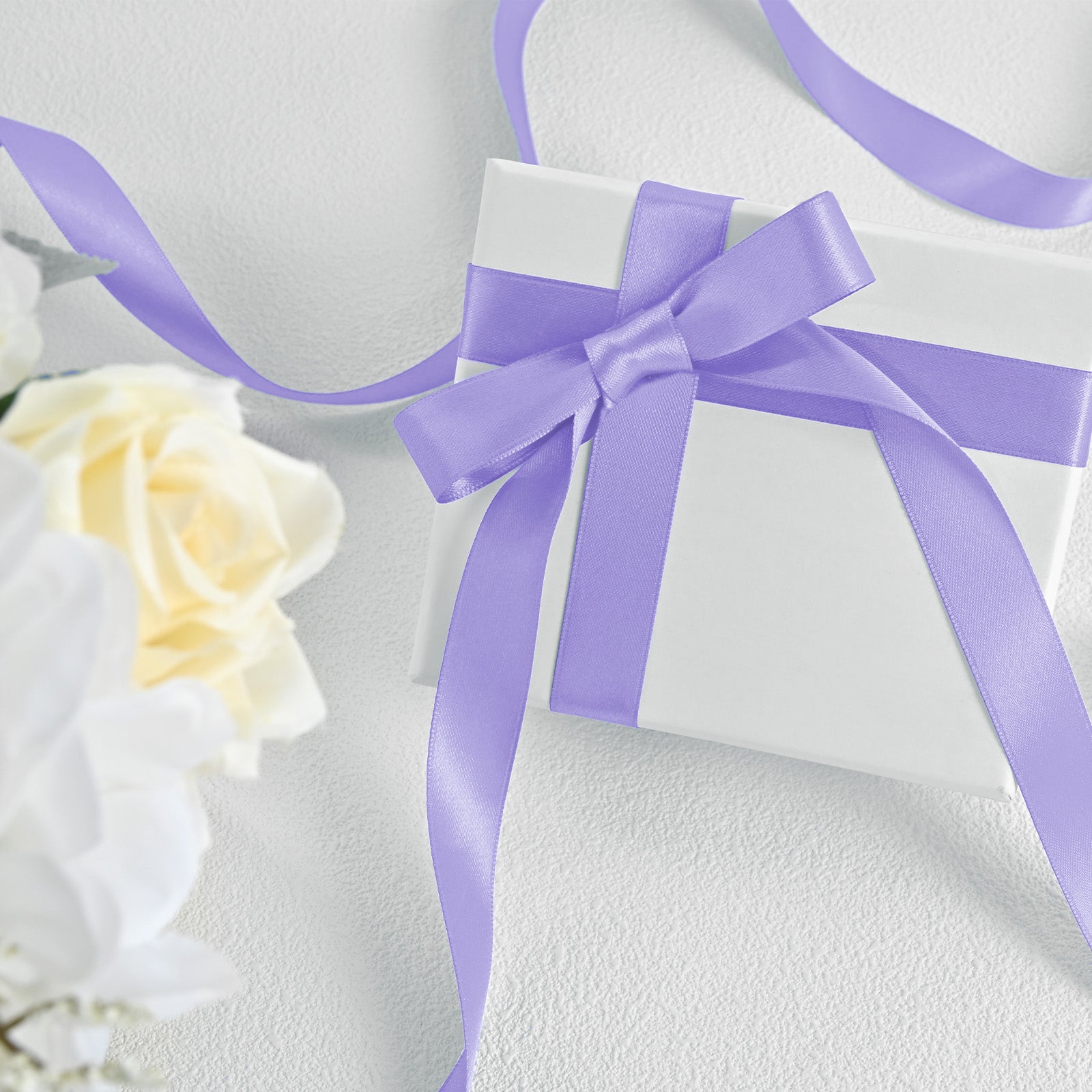 LoomJoyz Double Face Light Purple Satin Ribbon 5/8 inch X 50 Yards, Easter & Spring Decor Ribbon for Gift Wrapping, Weddings, Parties, Hair Bows & Invitations Decorations