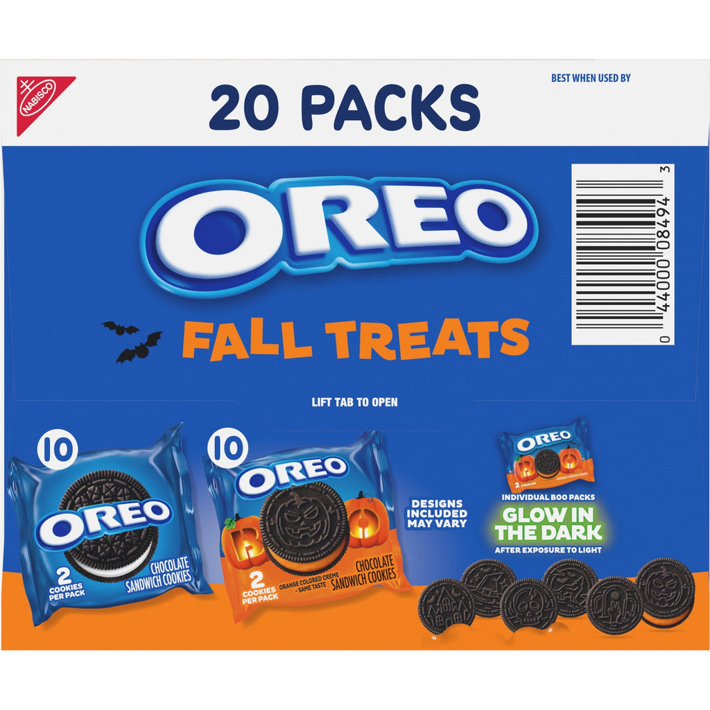 OREO Boo! Trick or Treat Halloween Cookies Variety Pack, 20 Snack Packs (2 Cookies Per Pack)