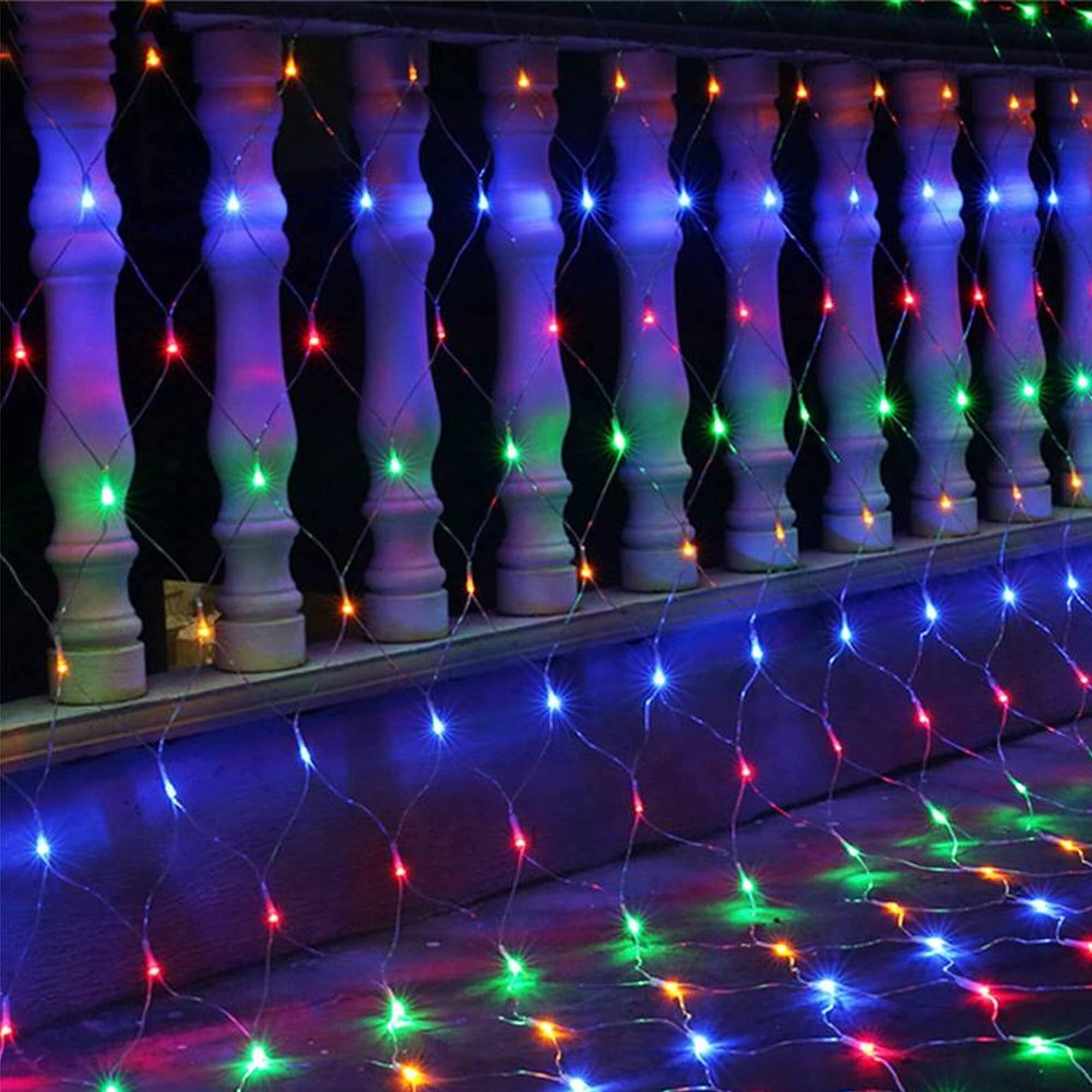 Dazzle Bright Christmas Net Lights, 360 LED 12FT x 5 FT Transparent Wire Waterproof Connectable String Lights with 8 Modes Christmas Outdoor Lights for Bushes Garden Party Holiday Decoration (Green)