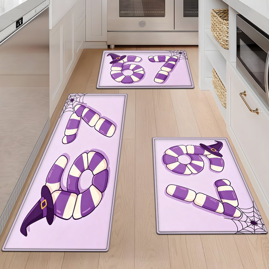 CCTFS Halloween Skeletons Holding Hot Drinks Household 1Pc Flannel Mat and Kitchen Rugs,Soft Non-slip for Bedroom Entryway