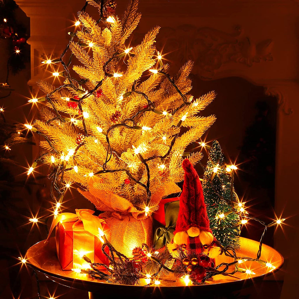 Lumiparty 106Ft Christmas String Lights with 400 Bulbs, 4 Sets of 100 Mini Lights 26.5 Feet Fairy Lights, Waterproof Connectable, Indoor Outdoor Holiday Christmas Decoration, Warm White