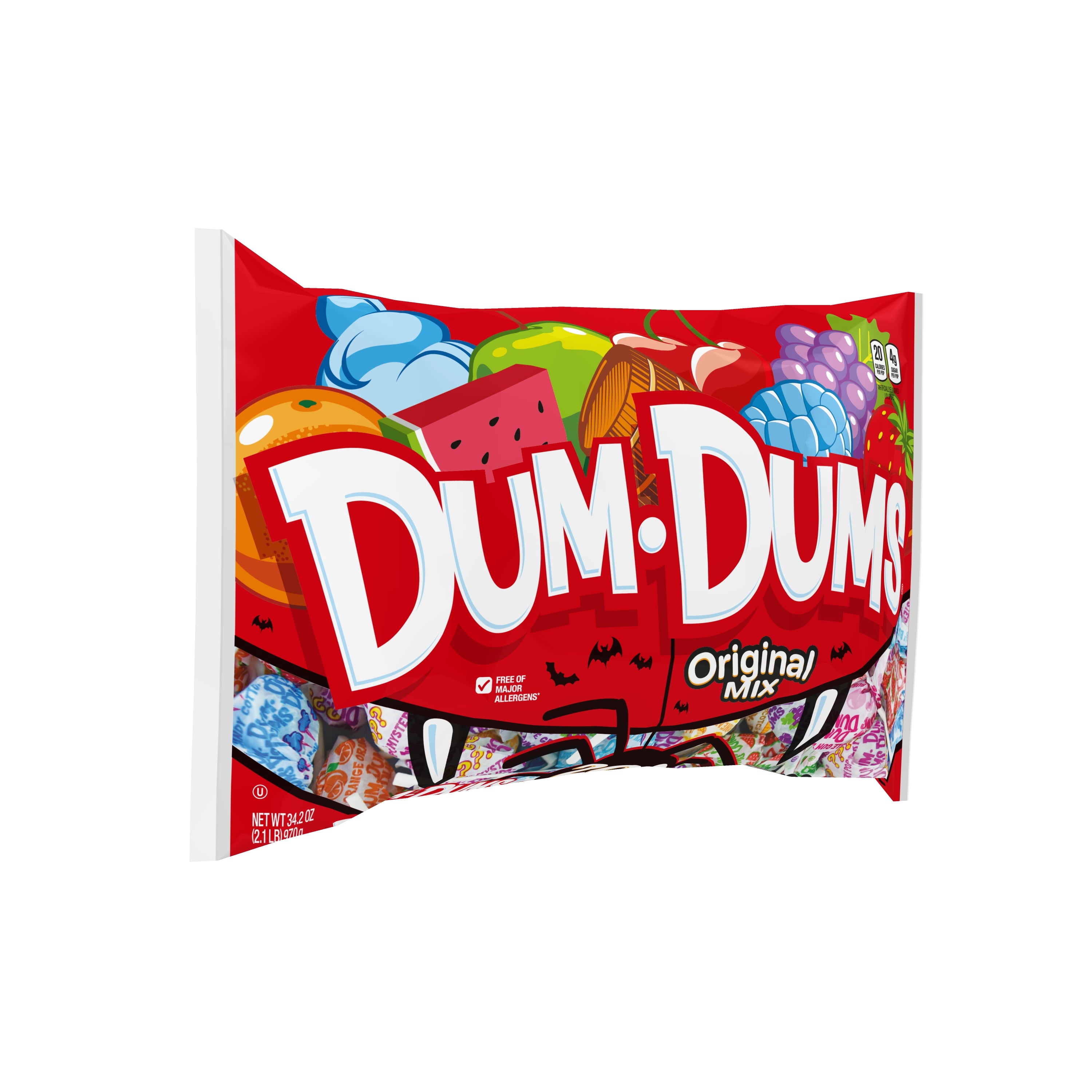 Dum Dums Original Mix Assorted Halloween Lollipops and Suckers, Hard Party Candy Bags, 200 Count