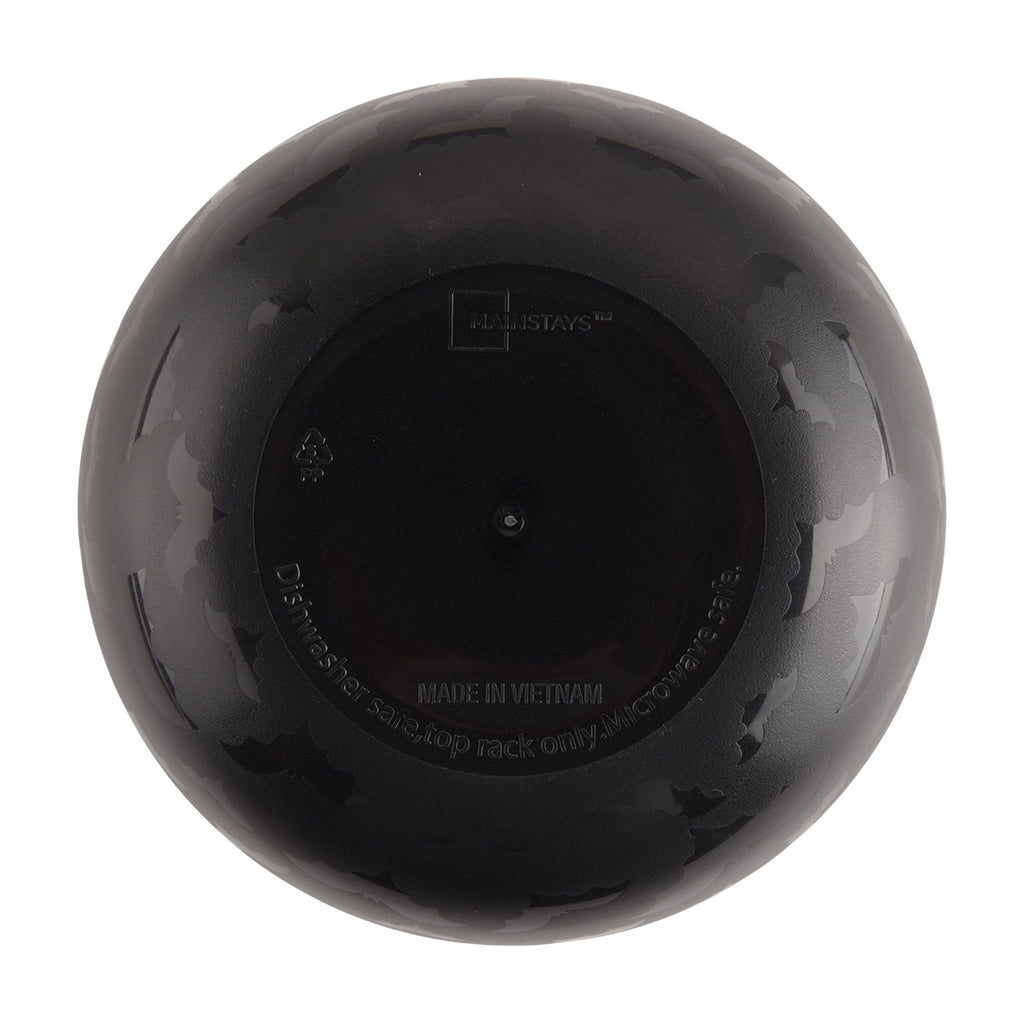 Mainstays 38 Ounce Round Plastic Etched Bats Bowl, Black