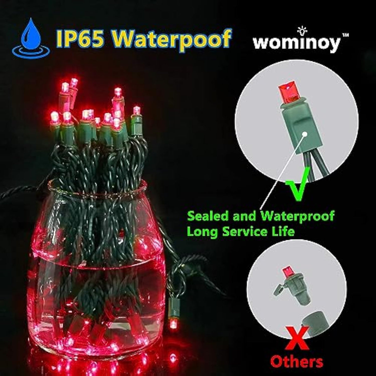 Wick's Outdoor Living LED 5MM Multi-Color Holiday Lights, 50 FT in length, 150 CT, and 6 different color options