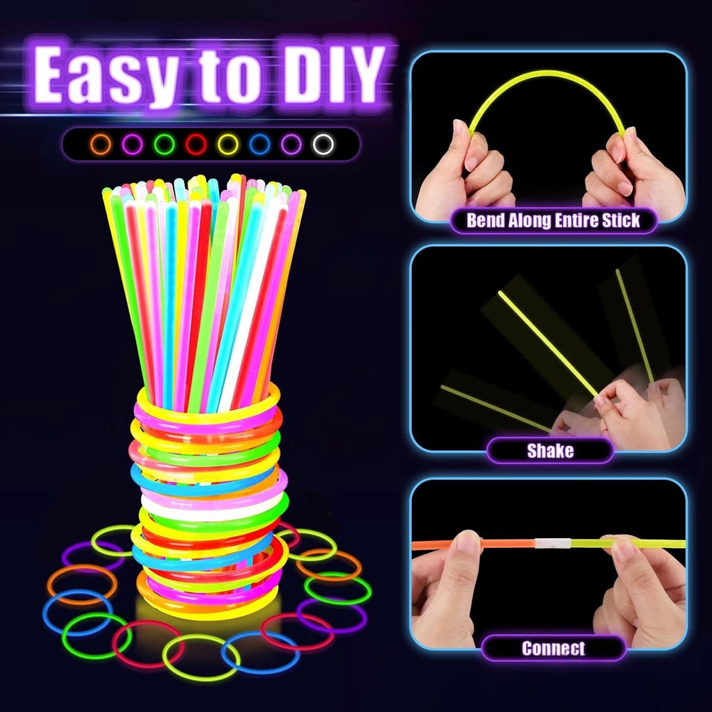 Ayieyill 100pcs Glow Sticks Bulk Party Pack 8" Halloween Glow Sticks for Kids Glow in The Dark Party Supplies