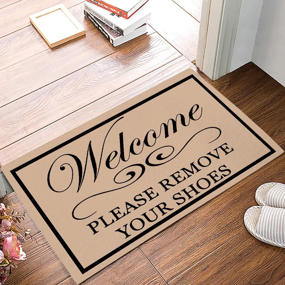 Christmas Snowman Trees Entrance Door Mat, Red Plaid Low Profile Tradition Christmas Decor Welcome Doormat, Non-Slip Carpet Rugs Floor Mat Decorative for Home/Bathroom/Kitchen - 20"x31.5"