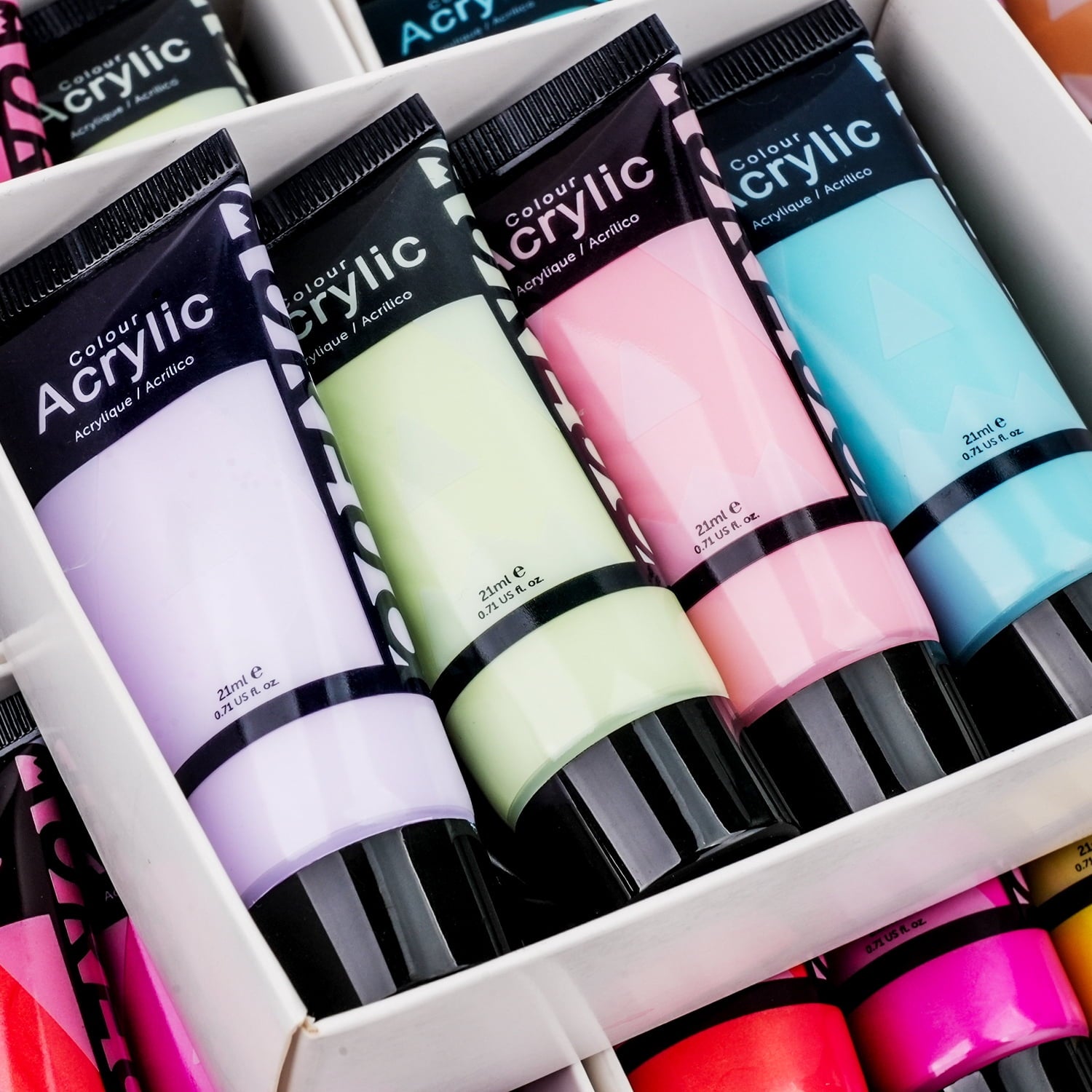 AUREUO Galaxy Glitter Acrylic Paint Set - 8 Twinkle Colors 0.71 Fl Oz / 21ml Tubes Sparkling Art Paints for Crafts Decor Non-toxic Painting Supplies for Artists