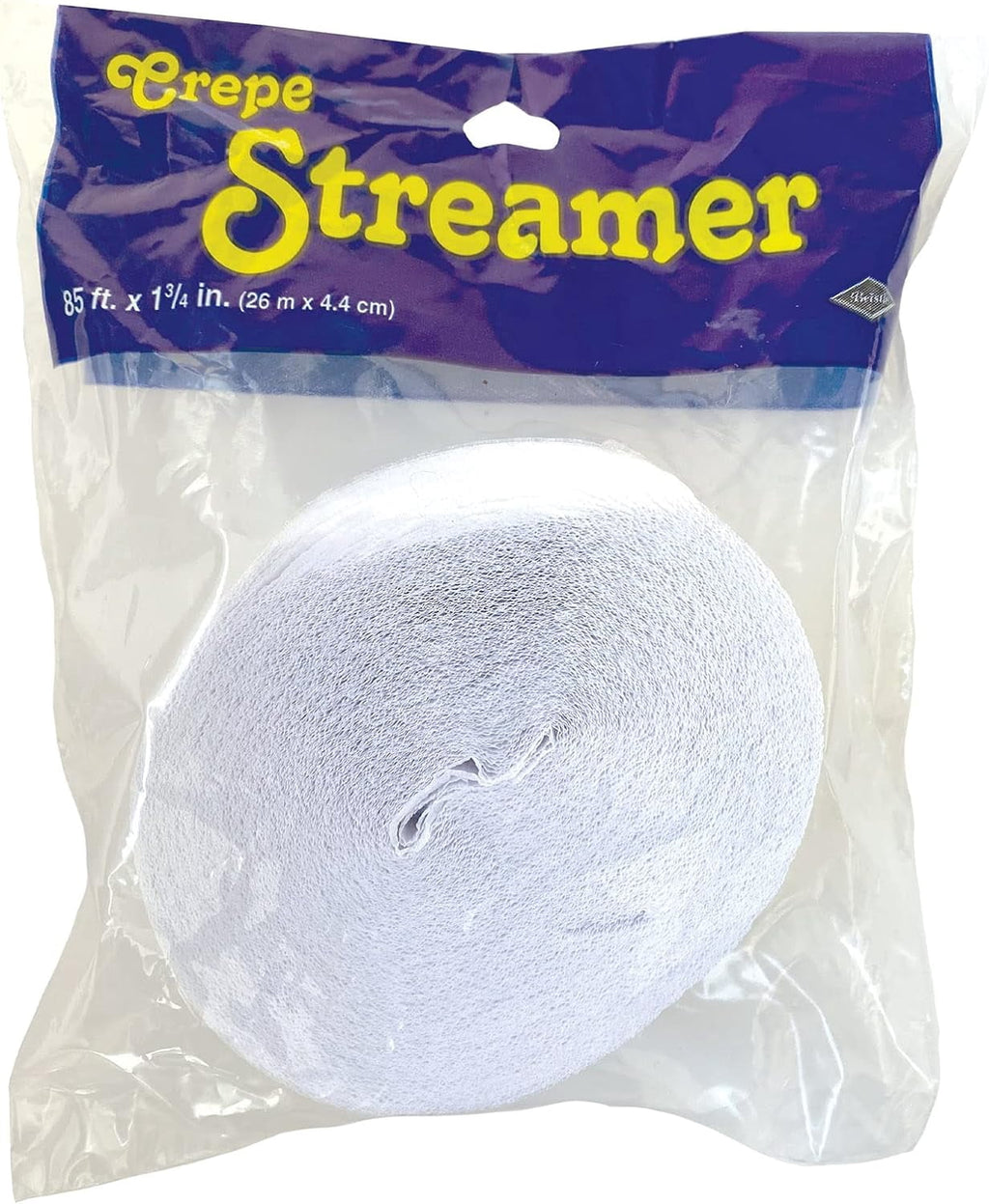 Festive Orange Crepe Streamer, Full Roll, 85' long'x1.75" wide, (6/Pkg)
