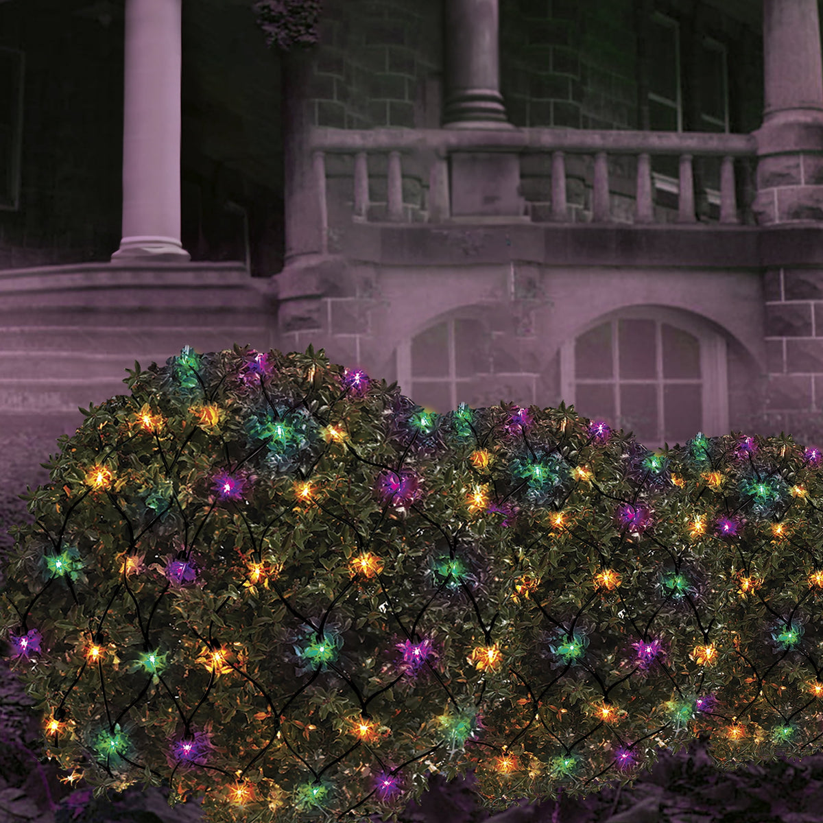Indoor/Outdoor 50-Count LED Net Lights, Multicolor, 4' x 4', Halloween by Way To Celebrate