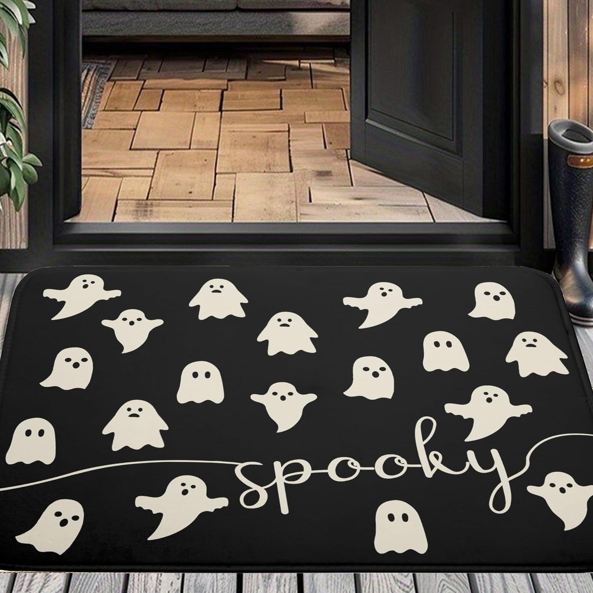 BOOHIT Halloween Door Mat 31x19 Inch Indoor Outdoor Entrance Floor Home Decoration (Pumpkin Head Spooky)