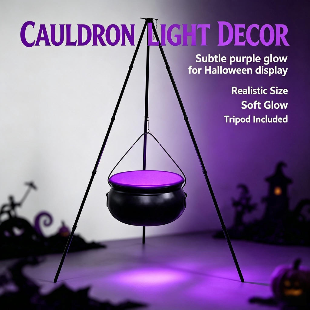 Muecwrye Halloween Decorations Outdoor, Halloween Clearance! Halloween Witches Cauldron on Tripod with Lights, DIY Bubbling Cauldron Set Decor for Home Porch Outside, Halloween Party Supplies