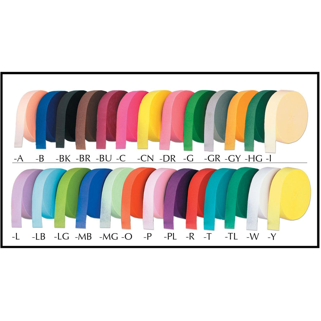 Festive Orange Crepe Streamer, Full Roll, 85' long'x1.75" wide, (6/Pkg)