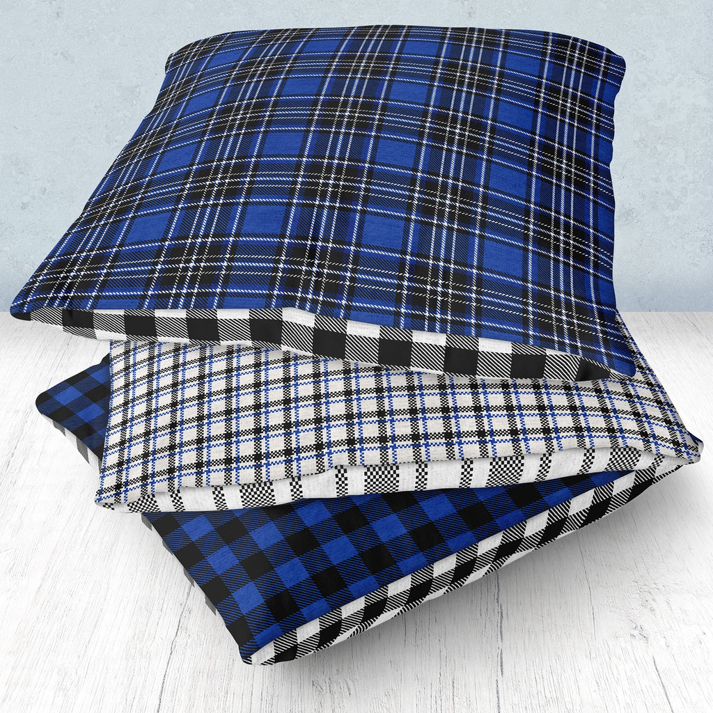 Create It 18"x21" Cotton Flannel Plaid Precut Sewing & Craft Fabric Bundle, Blue 15 Piece