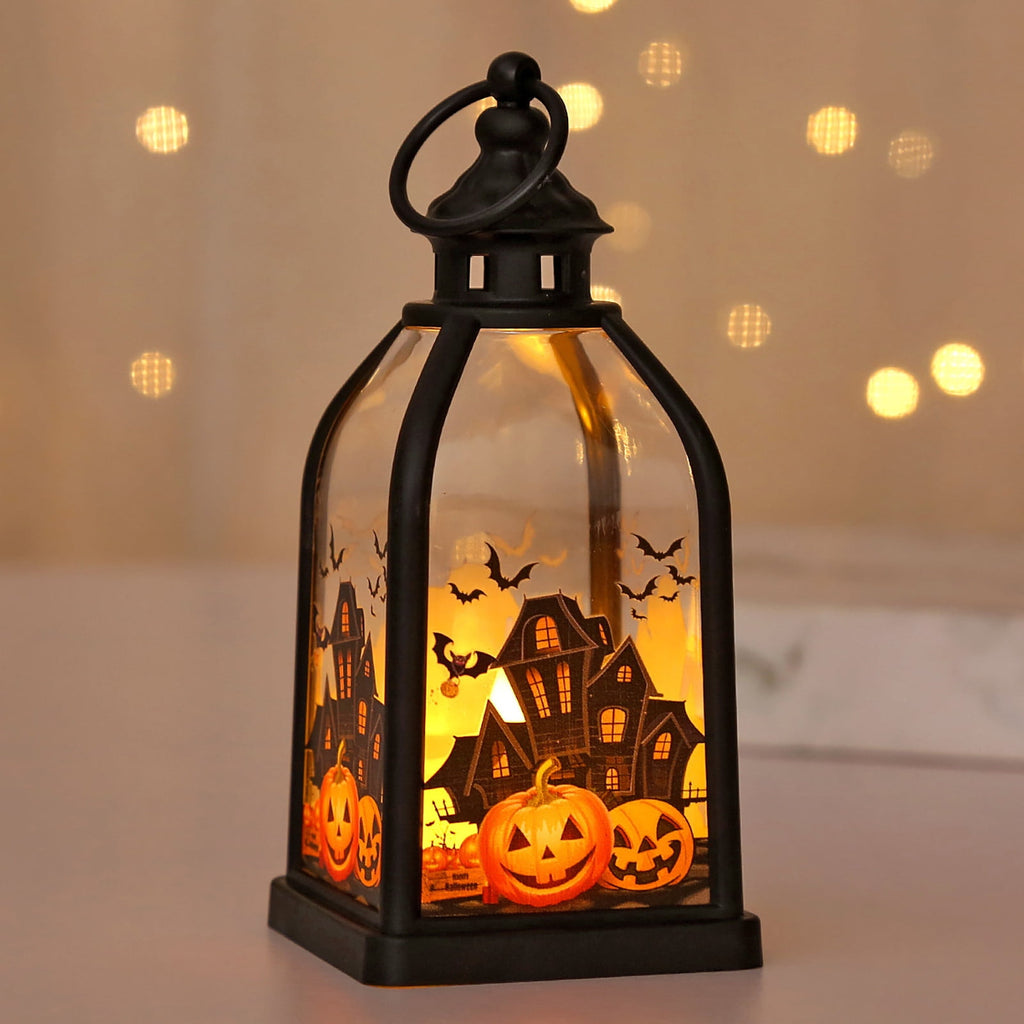 Halloween Decorations Indoor Candle Lantern With LED Lights Hanging Spooky Halloween Lanterns For Indoor Outdoor Home Room Door Party Decor