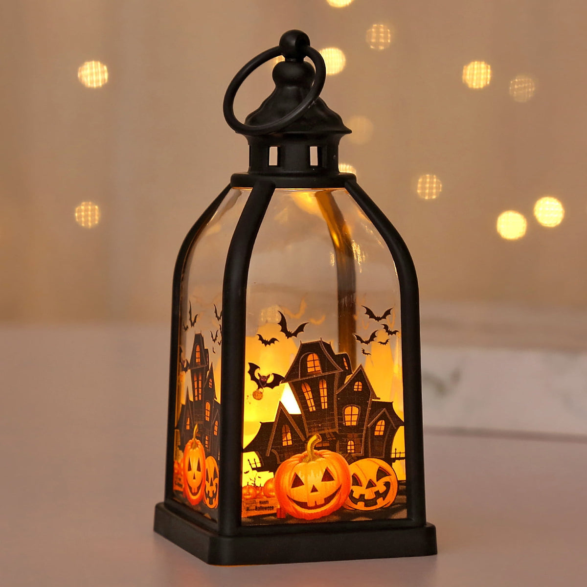 Halloween Decorations Indoor Candle Lantern With LED Lights Hanging Spooky Halloween Lanterns For Indoor Outdoor Home Room Door Party Decor