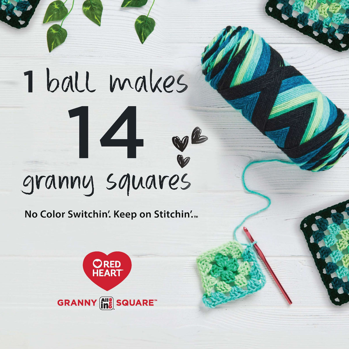 Red Heart Granny Square Yarn, Soft White - Frigid, #4 Medium, Acrylic, 8.8oz/250g, 417 Yards