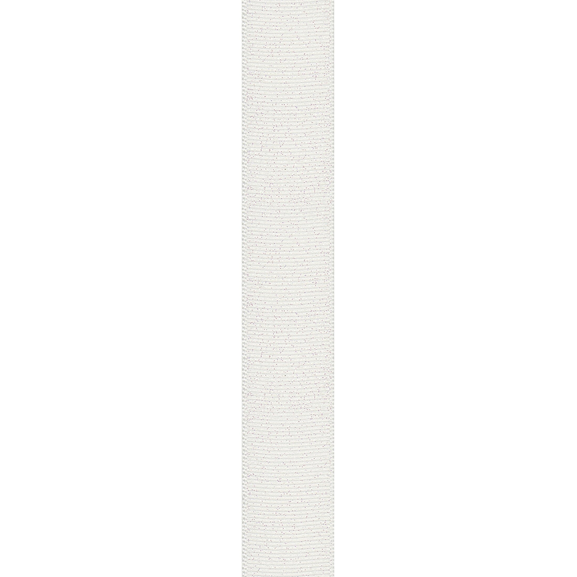 (2 pack) Offray Ribbon, White 7/8 inch Grosgrain Glitter Polyester Ribbon for Sewing, Crafts, and Gifting, 9 feet, 1 Each