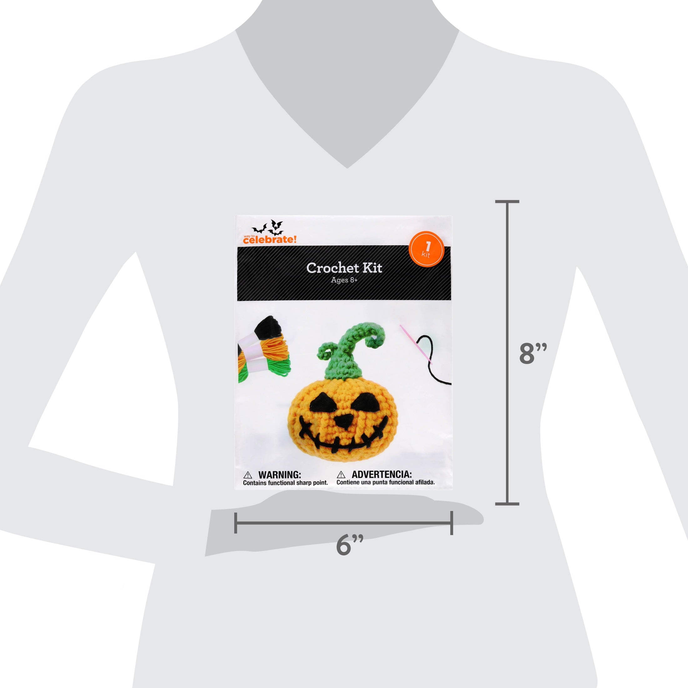 Jack-o'-Lantern Crochet Kit, Multicolor, Halloween by Way To Celebrate