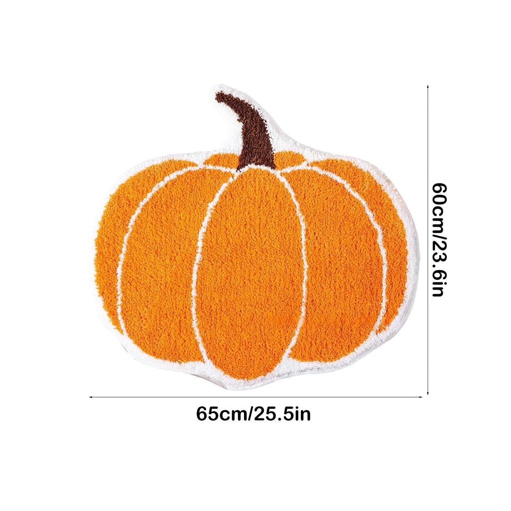 Fall Area Rug Maple Leaf Pumpkin Imitation Wool Mat 27.56x27.56in Polyester Skidproof & Soft for Living Room Bedroom Entryway Fall Doormat by MPOISVA