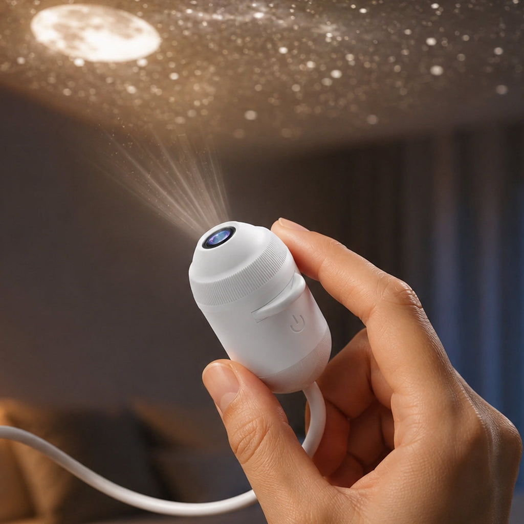 2026 NEW HD Smart Dynamic 5D Holographic Night Light Projector, 2-in-1 Galaxy Star & Ocean Ceiling Projector with 1 HD Films, 360° Flexible USB Powered Ambient Light for Bedroom & Room Decor