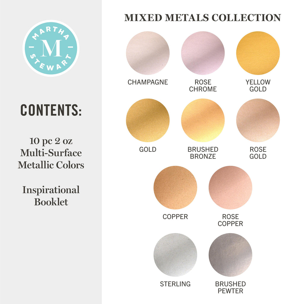 Martha Stewart Multi-Surface Acrylic Craft Paint, Satin Finish, Elevated Neutrals, Set of 12, 2 fl oz