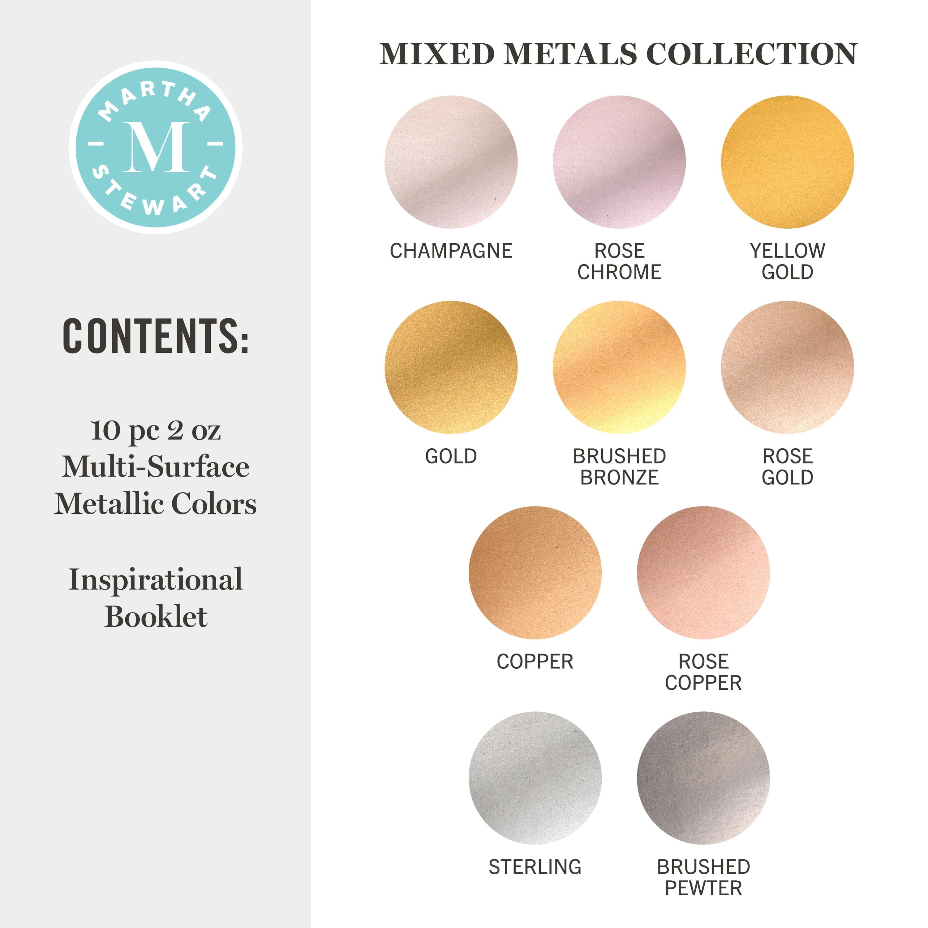 Martha Stewart Multi-Surface Acrylic Craft Paint, Satin Finish, Elevated Neutrals, Set of 12, 2 fl oz