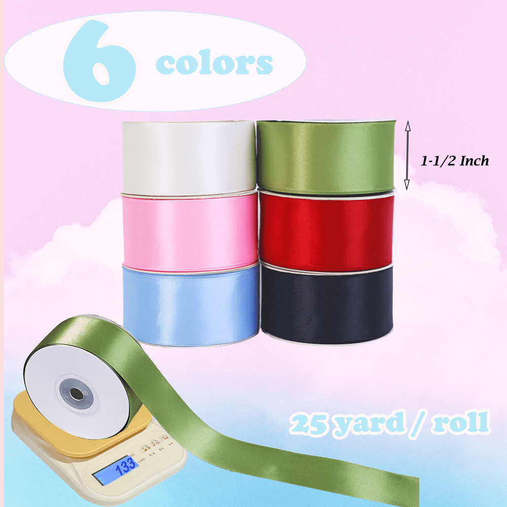 Yarniss Satin Ribbon Roll, 3/8 Inch, Double Faced Polyester, 20 Rolls, 100 Yards, for Crafts & Gift Wrapping
