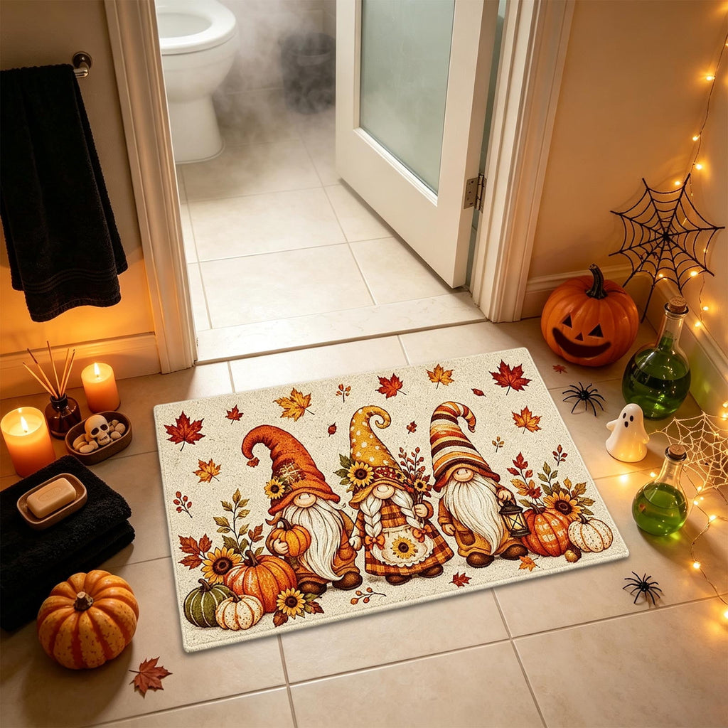 Halloween Decor Black Cat Doormat 15.75x23.62 Inch Fall Pumpkin Moon Design Non Slip Indoor Entrance Rug for Home Entryway Decor