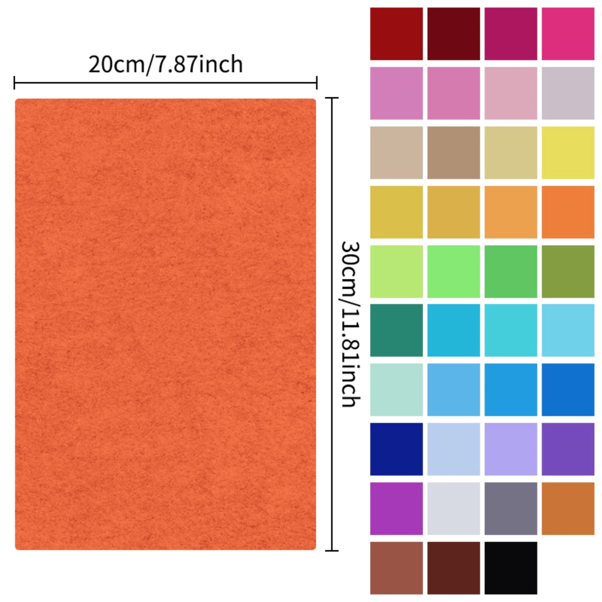 Felt Sheets for Crafts 8x12 Inch, 120Pcs Assorted Color Soft Felt Fabric, Squares Non woven 1mm Thick, for DIY Sewing Craft Patchwork Decoration