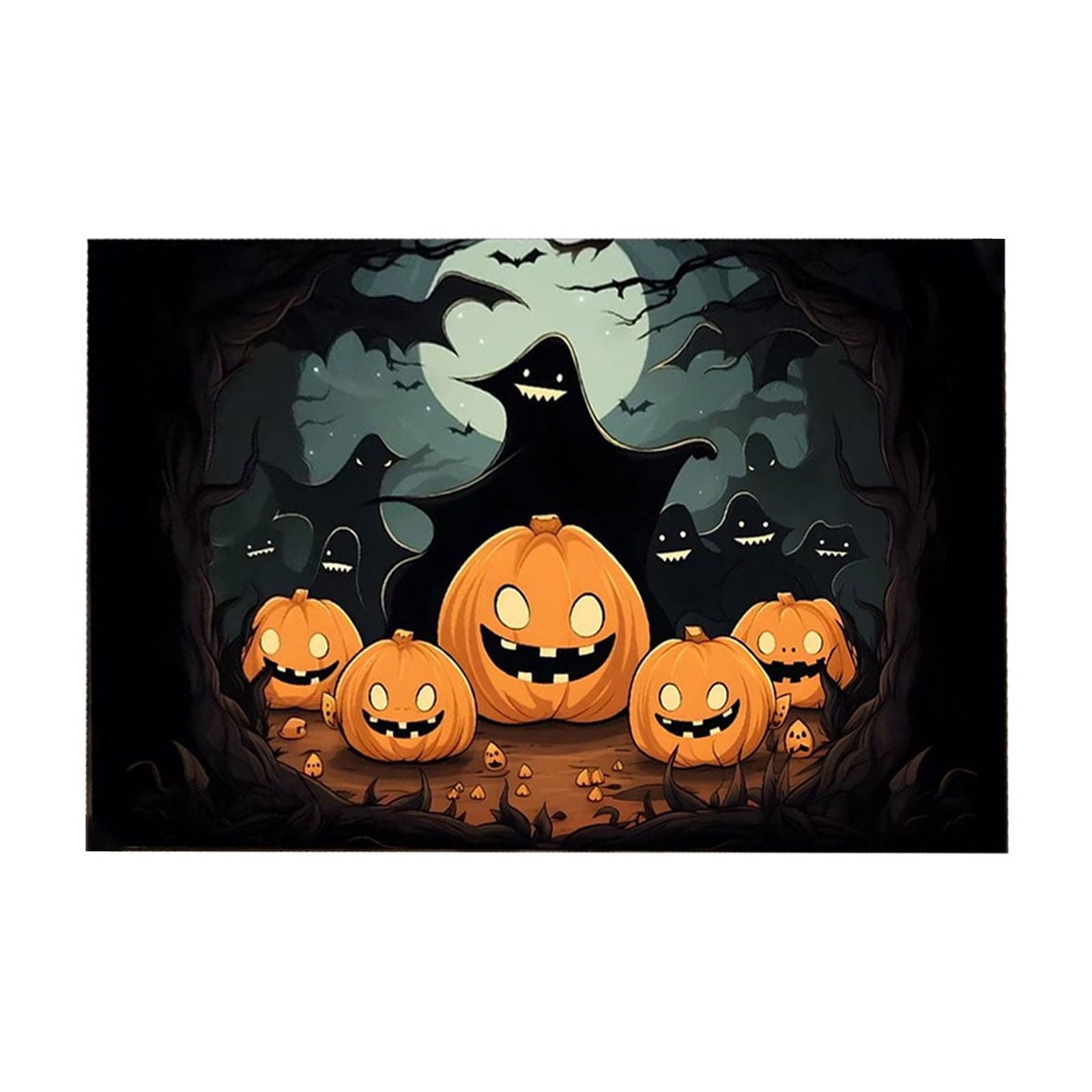 Vggrvlo Under5 Halloween Kitchen Rugs Mats for Floor Non Slip Extra Thick Chenille Door Mat Machine Washable Bath Mats Halloween Decorations