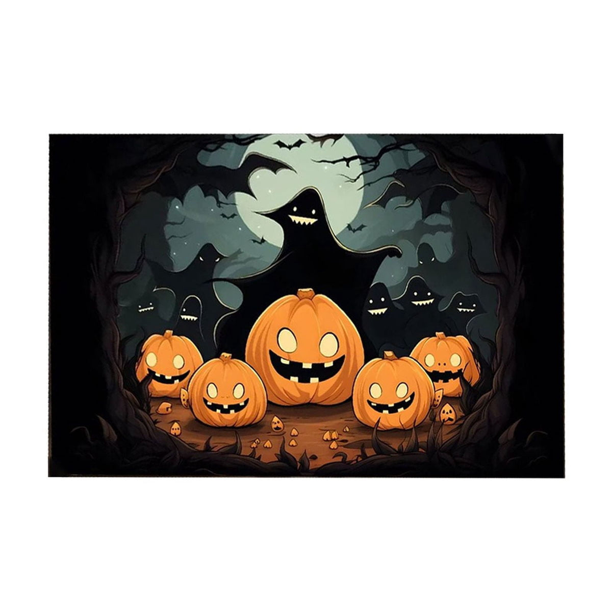 Xuniizn Halloween Mat, 16X24" Velvet Halloween Door Mat for Outside Entrance, Spooky Halloween Rug for Outdoor & Indoor, Non Slip Washable Halloween Doormat, Halloween Bathroom Decor