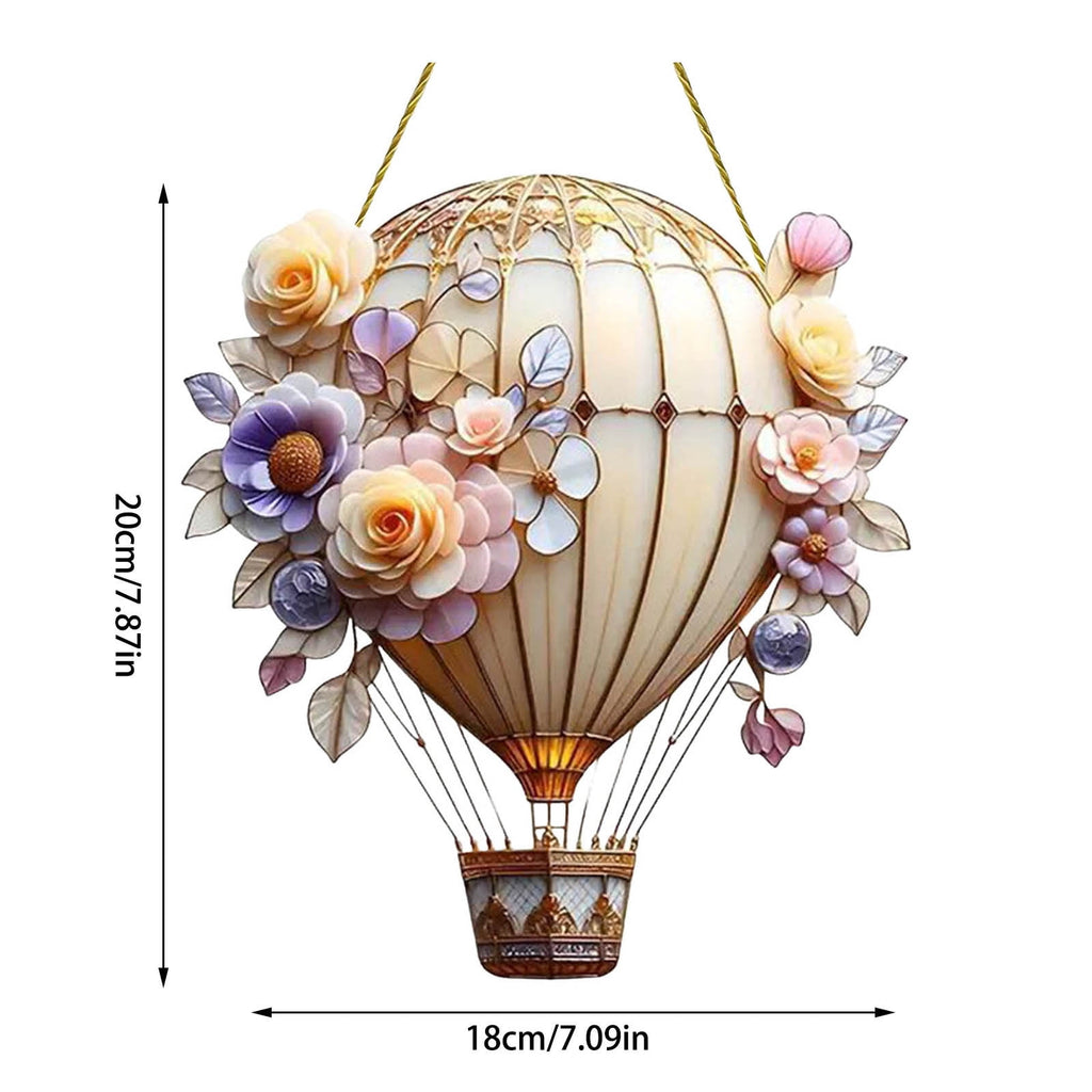 Hot Air Balloon Solar Lantern for Garden Decor, Flickering Flame Hanging Solar Light for Outdoor Decorations, Blue & Purple Lamp for Yard Tree Porch Party