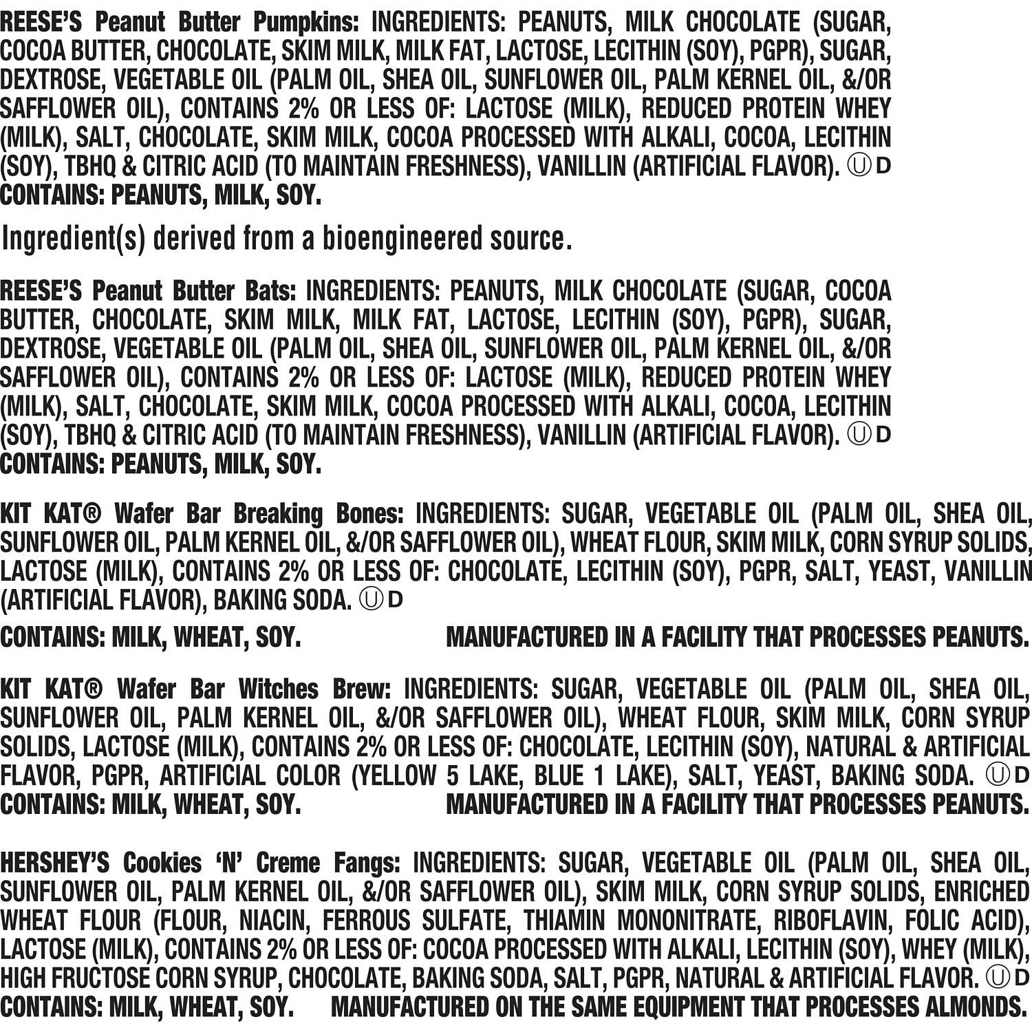 Hershey's, Kit Kat And Reese's Assorted Flavored Snack Size Halloween Candy, Bag 18.41 oz, 35 Pieces