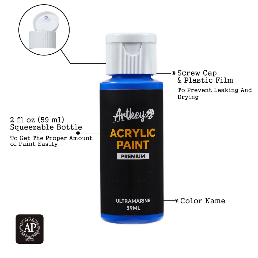 Artkey Acrylic Craft Paint Set, Festival, 24 Colors (2-Ounce)