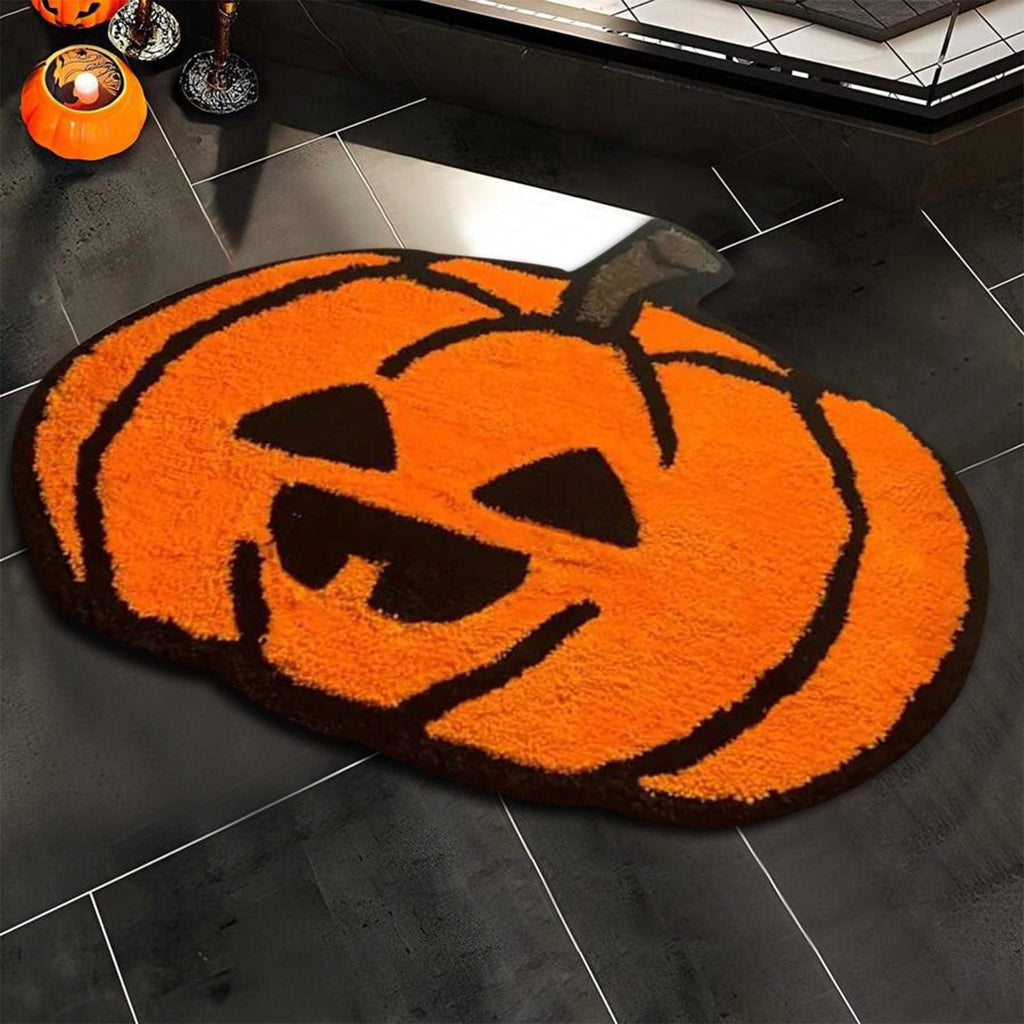 Xuniizn Halloween Mat, 16X24" Velvet Halloween Door Mat for Outside Entrance, Spooky Halloween Rug for Outdoor & Indoor, Non Slip Washable Halloween Doormat, Halloween Bathroom Decor